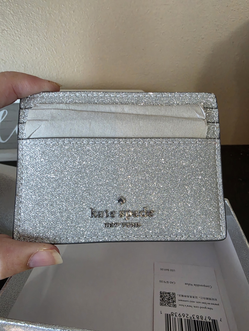 kate spade Silver Glitter Card Case